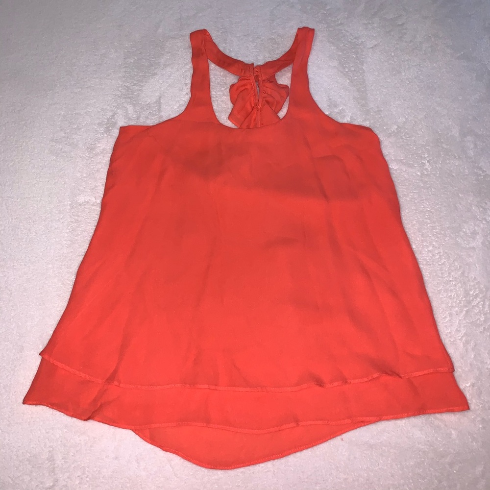 Parker Orange Tank Top with ruffled detailing